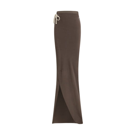 Moncler x Rick Owens Brown Cotton Long Skirt 1728,72470364320,Brown,Clothing,Long - Skirts - Clothing,M,Moncler x Rick Owens,New with tags,S,Skirts - Clothing,Women