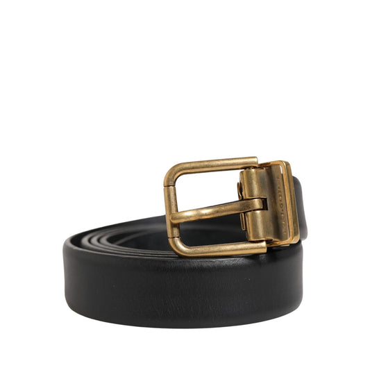 Dolce & Gabbana Men Black Classic Leather Metal Buckle Belt 100 cm / 40 Inches,105 cm / 42 Inches,110 cm / 44 Inches,1728,67345645728,Accessories,Belts - Accessories,Black,Dolce & Gabbana,Material: 100% Calf Leather,Men,New with tags,Regular Belts - Belts
