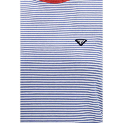 Prada Blue Cotton T-Shirt 1728,72470364320,Blue,Clothing,IT40 | M,IT42 | L,New with tags,Prada,T-Shirts - Clothing,T-Shirts - T-Shirts - Clothing,Women