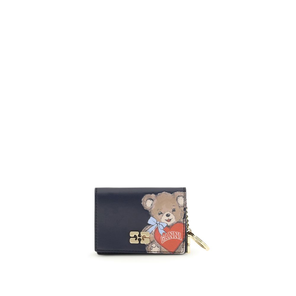 Ganni Black Recycled Leather Wallet