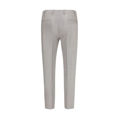 PT Torino Gray Wool Oves Aries Dress Pants