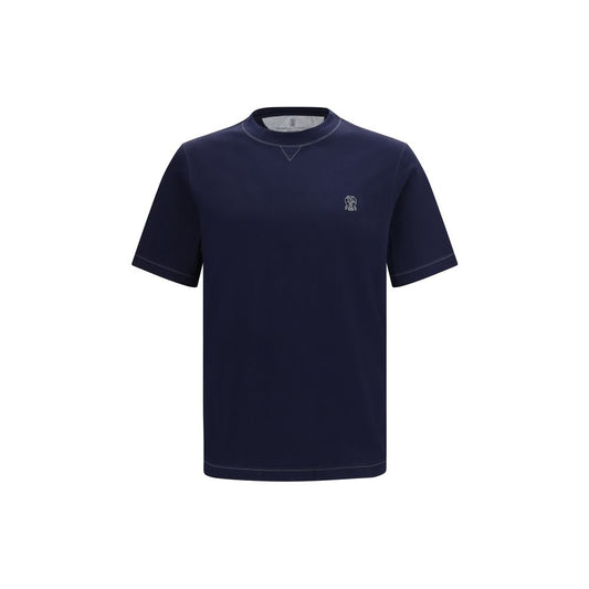 Brunello Cucinelli Blue Cotton T-Shirt 1728,72470364320,Blue,Brunello Cucinelli,Clothing,Men,New with tags,S,T-Shirts - Clothing,T-Shirts - T-Shirts - Clothing,XS