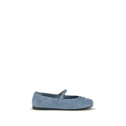 Prada Blue The Suede Leather Ballerinas
