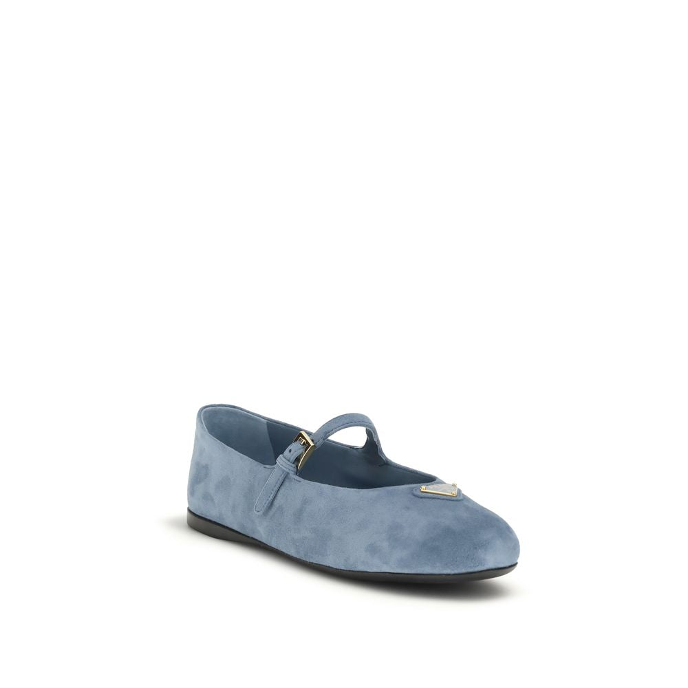 Prada Blue The Suede Leather Ballerinas