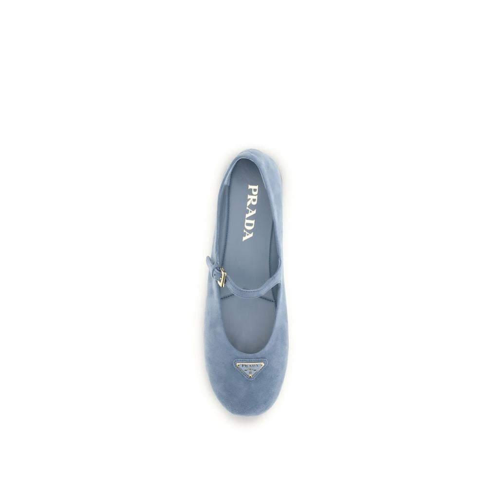 Prada Blue The Suede Leather Ballerinas