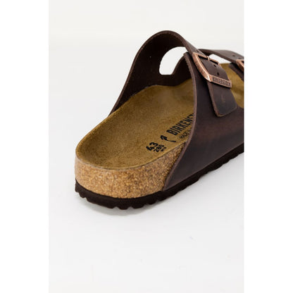 Birkenstock Brown Leather Slippers 1728,71956299936,Birkenstock,Brown,EU41/US8,EU42/US9,EU43/US10,EU44/US11,EU45/US12,Men,New with tags,Sandals - Shoes,Shoes,Slippers - Sandals - Shoes