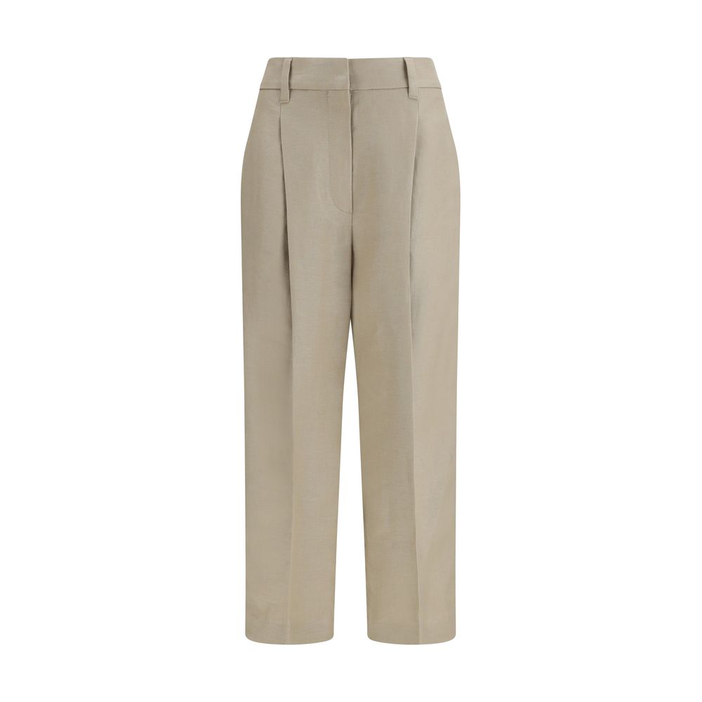 Brunello Cucinelli Beige Linen Casual Pants 1728,72470364320,Beige,Brunello Cucinelli,Casual Pants - Pants - Clothing,Clothing,IT38 | S,IT40 | M,IT44 | L,New with tags,Pants - Clothing,Women