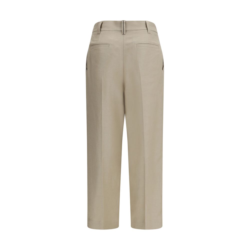 Brunello Cucinelli Beige Linen Casual Pants 1728,72470364320,Beige,Brunello Cucinelli,Casual Pants - Pants - Clothing,Clothing,IT38 | S,IT40 | M,IT44 | L,New with tags,Pants - Clothing,Women