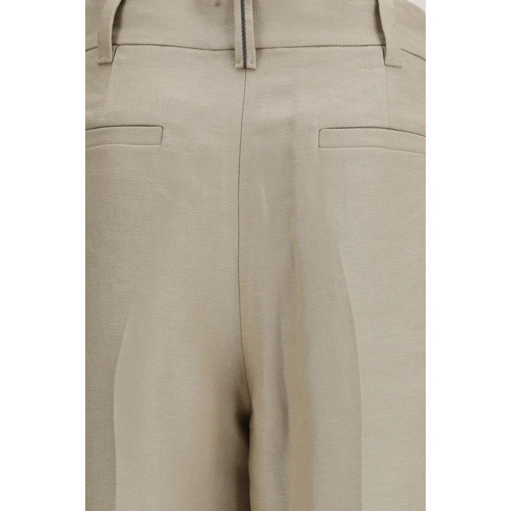 Brunello Cucinelli Beige Linen Casual Pants 1728,72470364320,Beige,Brunello Cucinelli,Casual Pants - Pants - Clothing,Clothing,IT38 | S,IT40 | M,IT44 | L,New with tags,Pants - Clothing,Women