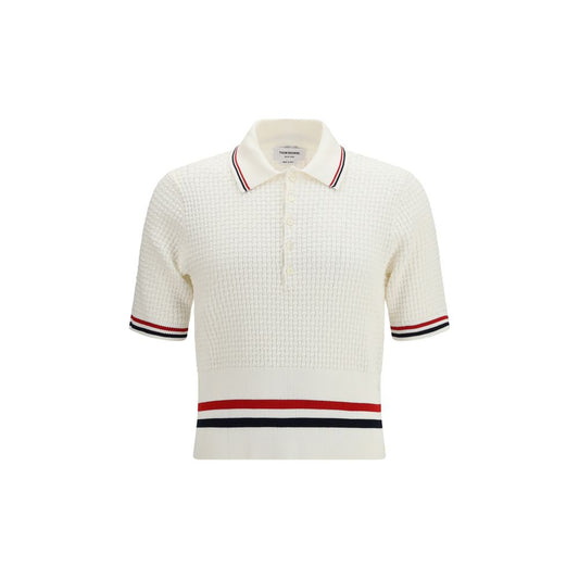 Thom Browne White Cotton Polo Shirt 1,1728,2,3,4,72470364320,Clothing,Men,New with tags,Polo Shirts - T-Shirts - Clothing,T-Shirts - Clothing,Thom Browne,White