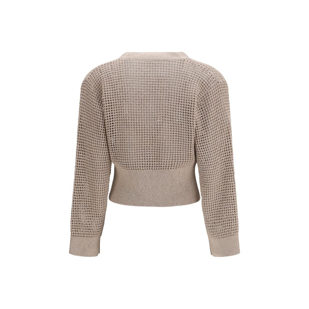 Brunello Cucinelli Beige Cotton Cardigan 1728,72470364320,Beige,Brunello Cucinelli,Cardigans - Sweaters - Clothing,Clothing,L,M,New with tags,Sweaters - Clothing,Women