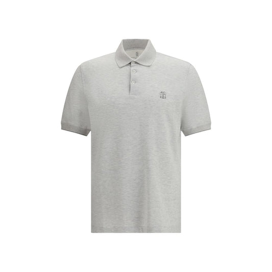 Brunello Cucinelli Gray Cotton Polo Shirt 1728,3XL,72470364320,Brunello Cucinelli,Clothing,Gray,L,M,Men,New with tags,Polo Shirts - T-Shirts - Clothing,S,T-Shirts - Clothing,XL,XXL