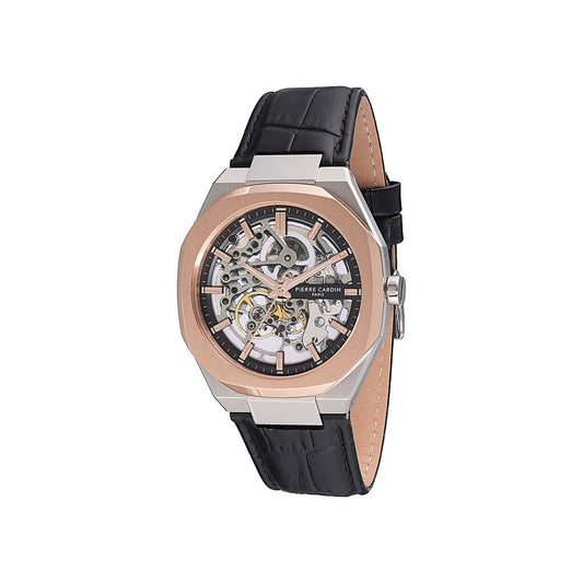 Pierre Cardin Black Leather Dress Watch 1728,67434610848,Accessories,Black,Dress Watches - Watches - Accessories,Men,New with tags,Pierre Cardin,Watches - Accessories
