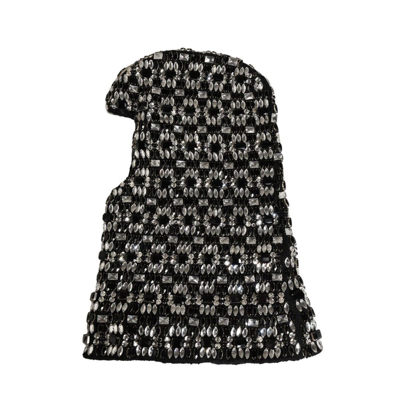 Dolce & Gabbana Black Wool Crystal Embellished Balaclava Hat