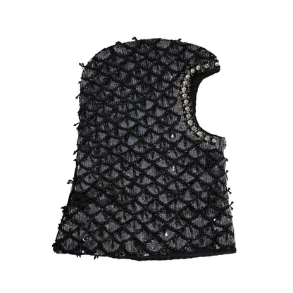 Dolce & Gabbana Black Wool Crystal Embellished Balaclava Hat