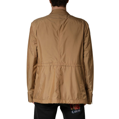 Dolce & Gabbana Brown Single Breasted Layered Coat Jacket