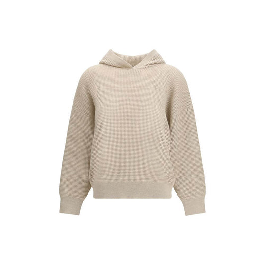 Brunello Cucinelli Beige Cashmere Sweatshirt 1728,72470364320,Beige,Brunello Cucinelli,Clothing,L,M,New with tags,Sweaters - Clothing,Sweatshirts - Sweaters - Clothing,Women