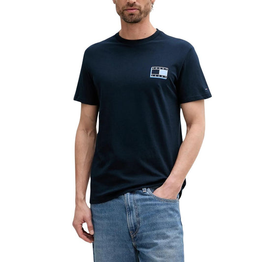 Tommy Hilfiger Jeans Blue Recycled Cotton T-Shirt 1728,71956299936,Blue,Clothing,IT46 | M,Men,New with tags,T-Shirts - Clothing,T-Shirts - T-Shirts - Clothing,Tommy Hilfiger Jeans