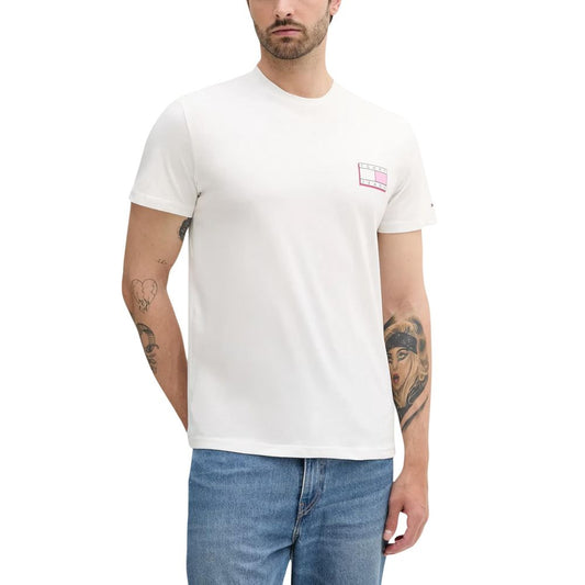 Tommy Hilfiger Jeans Cream Recycled Cotton T-Shirt 1728,71956299936,Clothing,Cream,IT44 | S,IT46 | M,IT48 | L,IT52 | XL,Men,New with tags,T-Shirts - Clothing,T-Shirts - T-Shirts - Clothing,Tommy Hilfiger Jeans