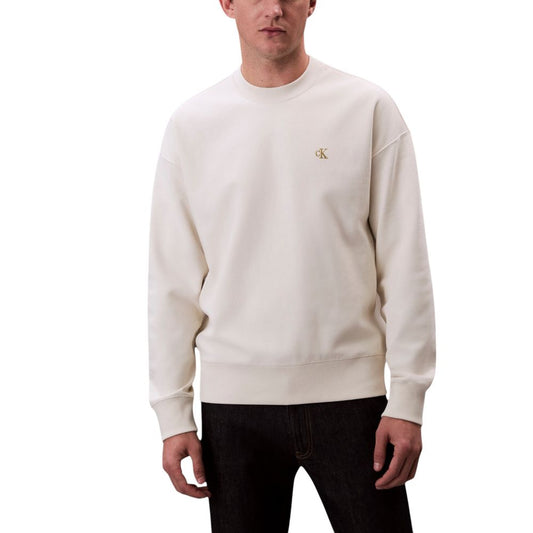 Calvin Klein Jeans White Cotton Sweatshirt 1728,71956299936,Calvin Klein Jeans,Clothing,IT48 | L,IT52 | XL,Men,New with tags,Sportswear - Clothing,Sweatshirt - Sportswear - Clothing,White