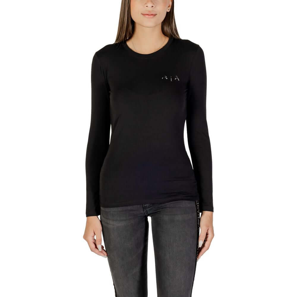 Armani Exchange Black Cotton T-Shirt