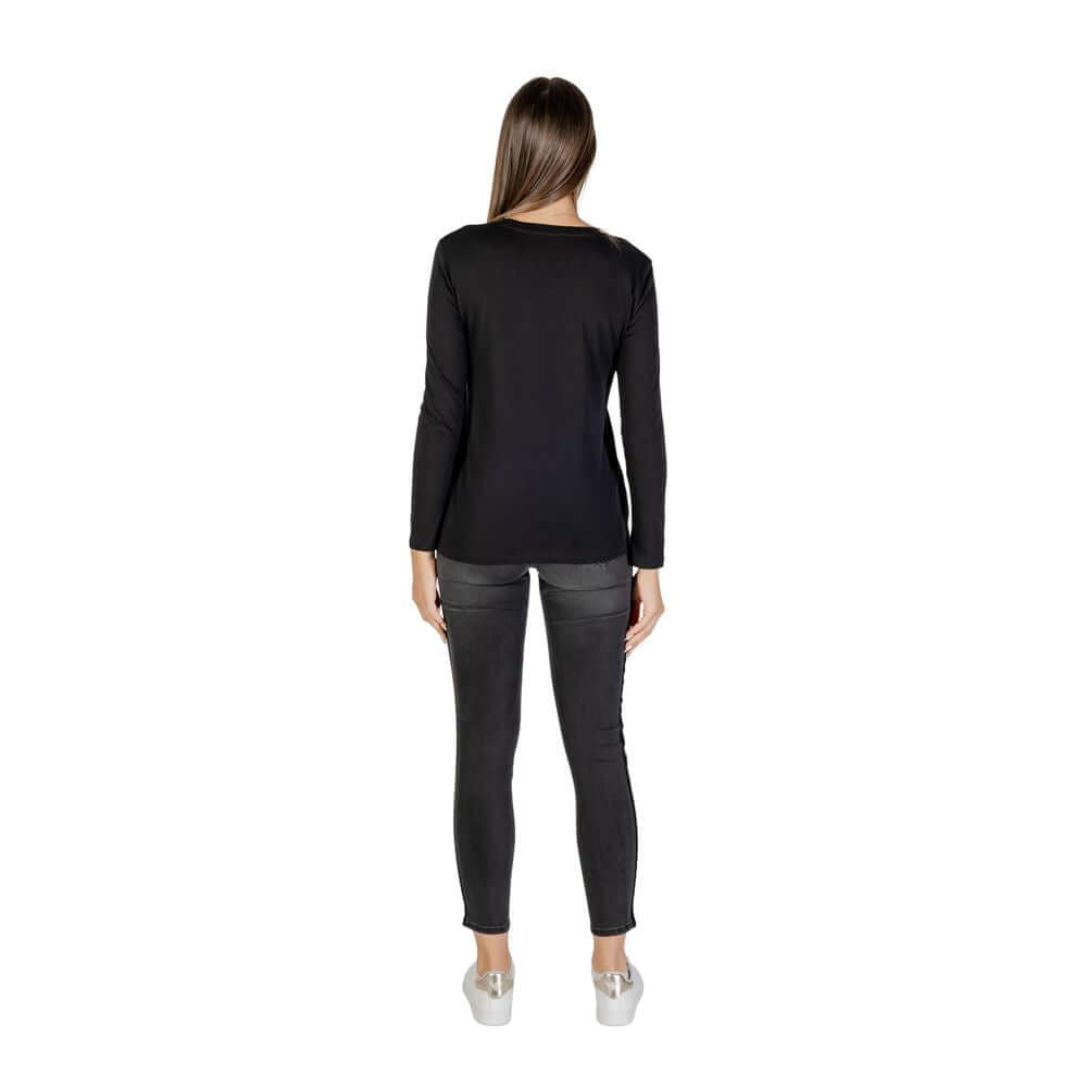 Armani Exchange Black Cotton Long Sleeve T-Shirt