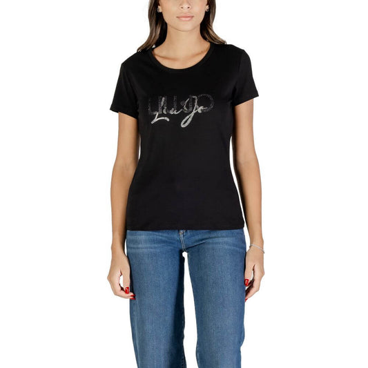 Liu Jo Black Cotton T-Shirt 1728,71956299936,Black,Clothing,IT38|XS,IT40|S,Liu Jo,New with tags,T-Shirts - Clothing,T-Shirts - T-Shirts - Clothing,Women