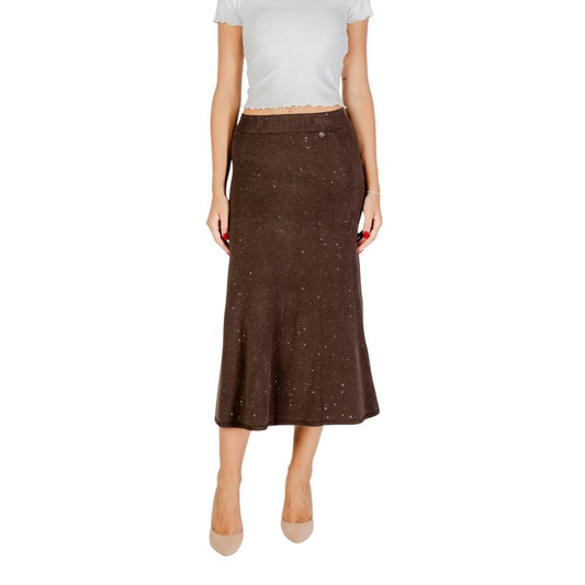 Liu Jo Brown Viscose Long Skirt 1728,71956299936,Brown,Clothing,IT38|XS,IT40|S,IT42|M,Liu Jo,Long - Skirts - Clothing,New with tags,Skirts - Clothing,Women
