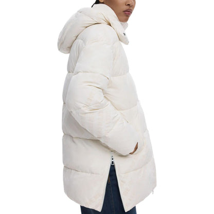 Desigual Cream Polyester Coat 1728,71956299936,Clothing,Coats - Jackets & Coats - Clothing,Cream,Desigual,IT42|M,Jackets & Coats - Clothing,New with tags,Women