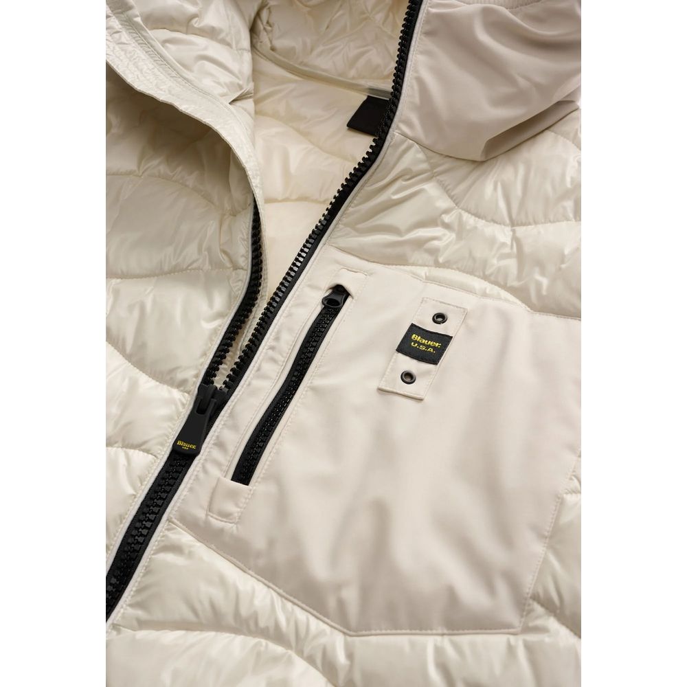 Blauer White Polyamide Shell Jacket 1728,71956299936,Blauer,Clothing,IT54 | XXL,Jackets & Coats - Clothing,Men,New with tags,Shell Jackets - Jackets & Coats - Clothing,White