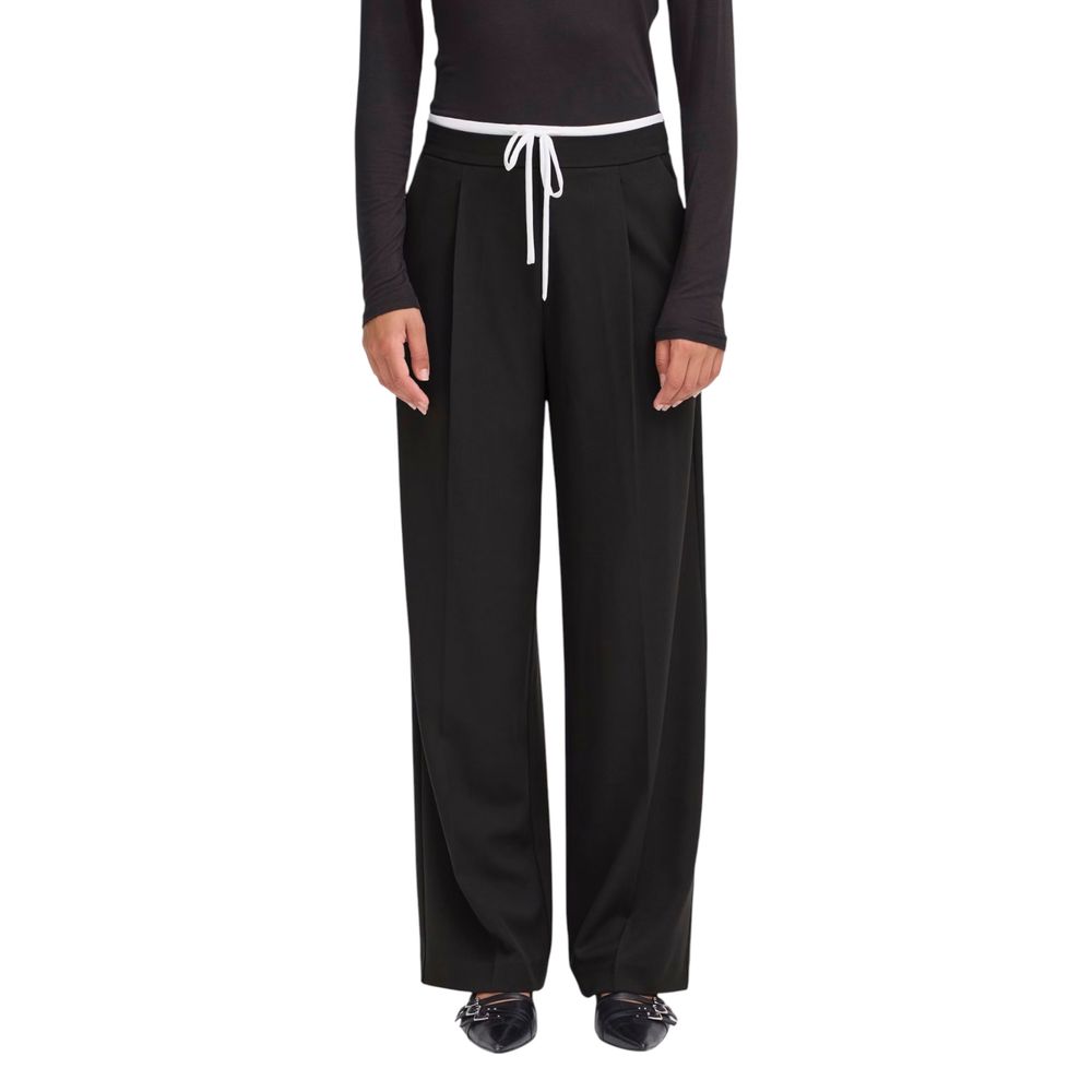 ICHI Black Polyester Pants 1728,71956299936,Black,Clothing,ICHI,IT36|XXS,IT40|S,New with tags,Pants - Clothing,Women