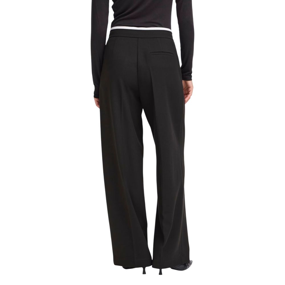 ICHI Black Polyester Pants 1728,71956299936,Black,Clothing,ICHI,IT36|XXS,IT40|S,New with tags,Pants - Clothing,Women