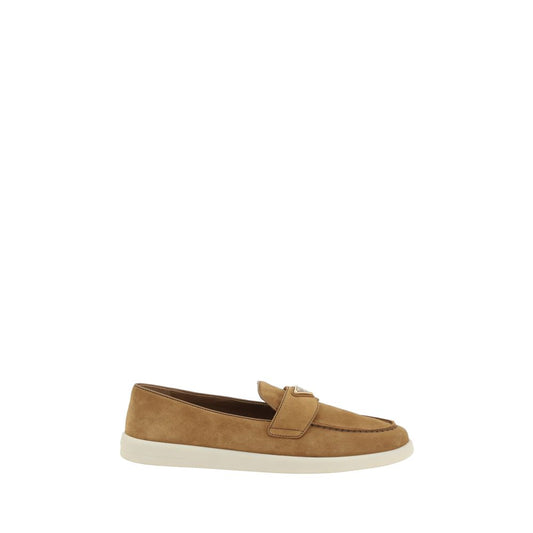 Prada Brown Calf Leather Bos Taurus Slip-On Loafers 1728,72470364320,Brown,EU37.5/US7.5,EU38.5/US8.5,EU40/US10,EU41/US11,Loafers - Shoes,New with tags,Prada,Shoes,Slip-On Loafers - Loafers - Shoes,Women
