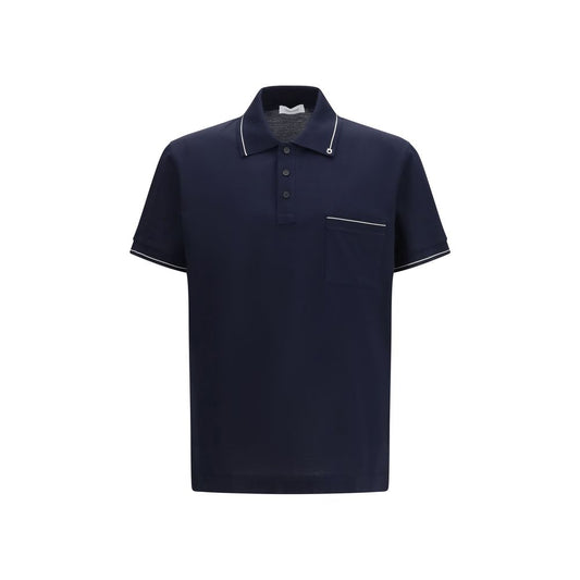 Ferragamo Blue Cotton Polo Shirt 1728,72470364320,Blue,Clothing,Ferragamo,M,Men,New with tags,Polo Shirts - T-Shirts - Clothing,S,T-Shirts - Clothing
