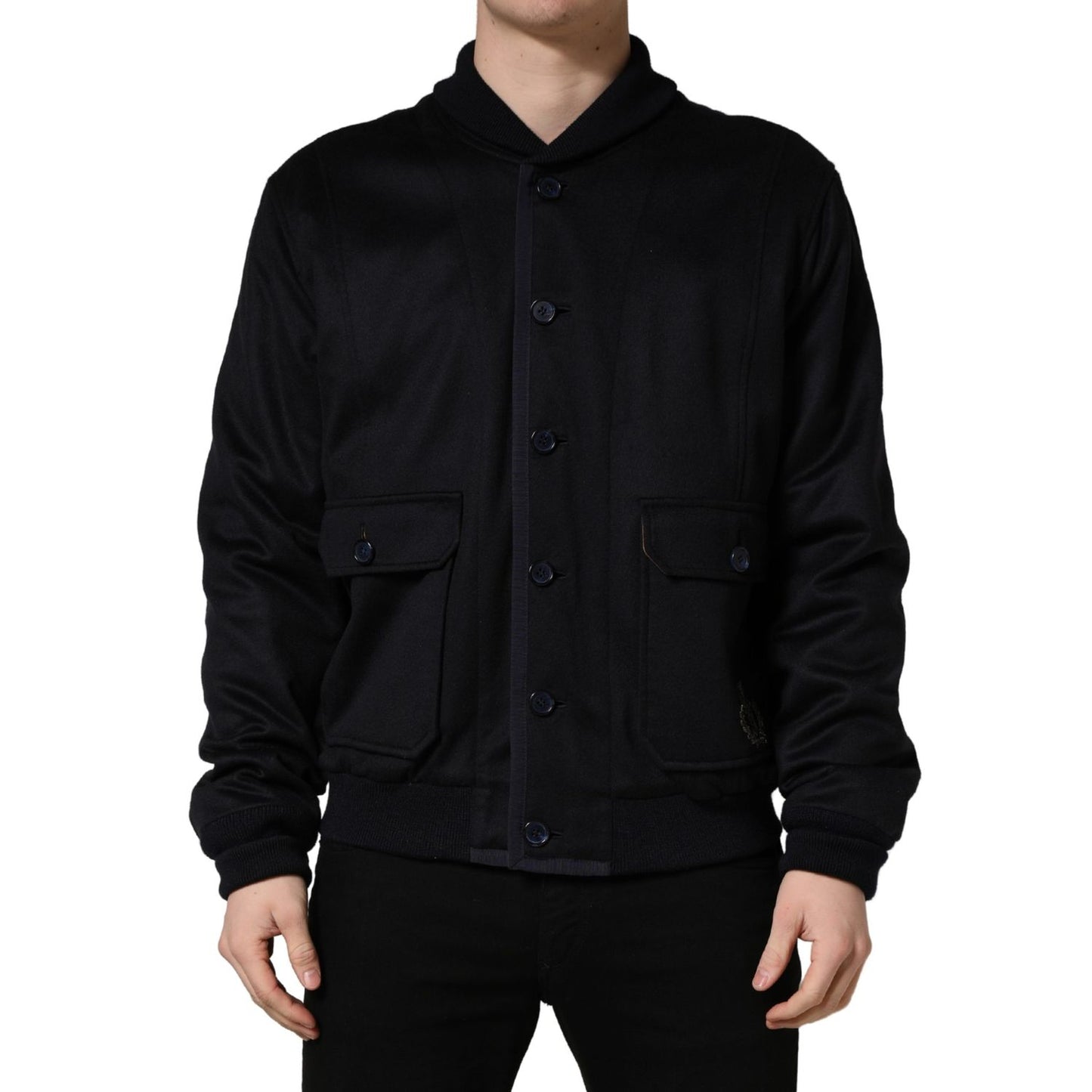 Dolce & Gabbana Black Cashmere Knitted Button Down Jacket