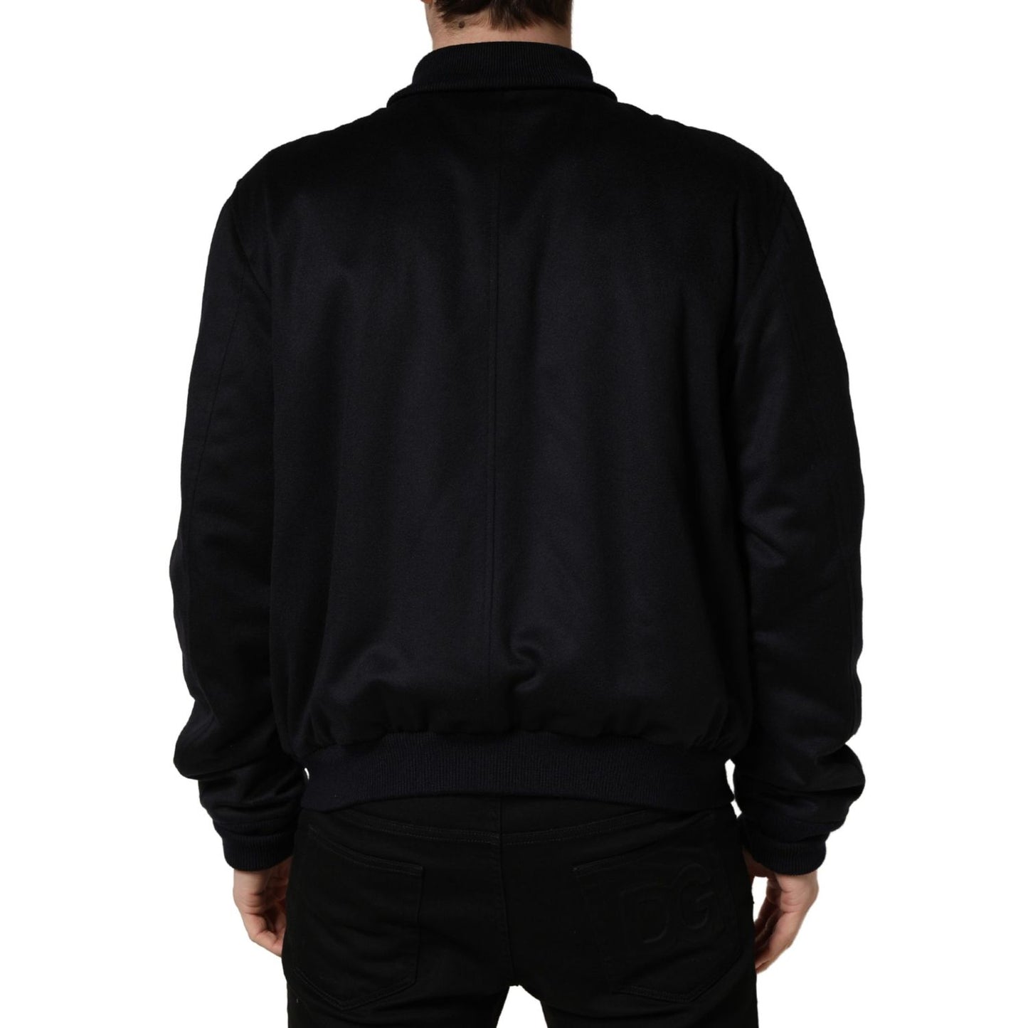 Dolce & Gabbana Black Cashmere Knitted Button Down Jacket