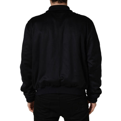 Dolce & Gabbana Black Cashmere Knitted Button Down Jacket