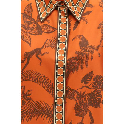 Alemais Orange Silk Shirt