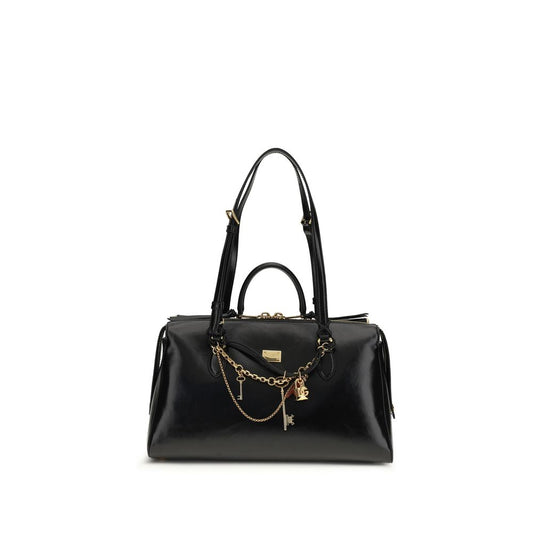Dolce & Gabbana Black Calf Leather Bos Taurus Shoulder Bag 1728,72470364320,Bags,Black,Dolce & Gabbana,New with tags,Shoulder Bags - Bags,Women