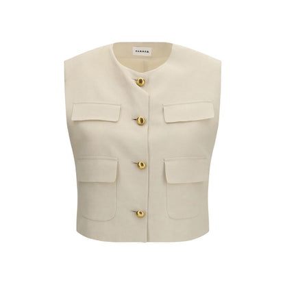 P.A.R.O.S.H. Beige Wool Sleeveless Jacket