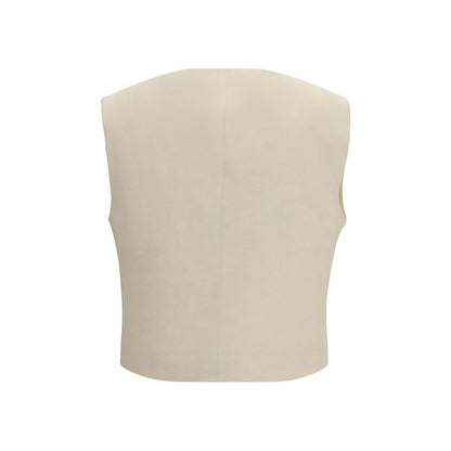 P.A.R.O.S.H. Beige Wool Sleeveless Jacket