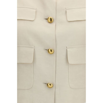 P.A.R.O.S.H. Beige Wool Sleeveless Jacket