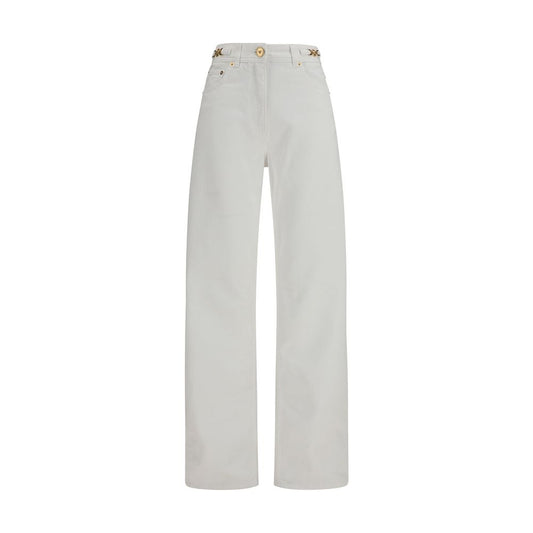 Versace White Cotton Straight-Leg Jeans 1728,26,28,72470364320,Clothing,Jeans Denim - Clothing,New with tags,Straight-Leg Jeans - Jeans Denim - Clothing,Versace,White,Women