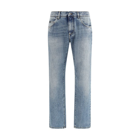 Dolce & Gabbana Blue Cotton Straight-Leg Jeans 1728,72470364320,Blue,Clothing,Dolce & Gabbana,IT46 | S,IT52 | XL,Jeans Denim - Clothing,Men,New with tags,Straight-Leg Jeans - Jeans Denim - Clothing