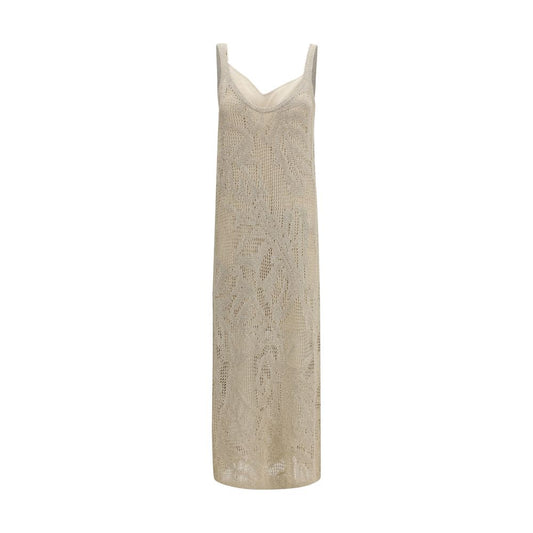 Brunello Cucinelli Beige Linen Casual Dress 1728,72470364320,Beige,Brunello Cucinelli,Casual - Dresses - Clothing,Clothing,Dresses - Clothing,L,Long - Dresses - Clothing,M,New with tags,Pattern - Dresses - Clothing,S,Sleeveless - Dresses - Clothing,Women