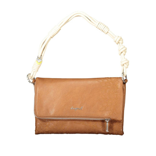 Desigual Marrone Polyurethane Women Handbag 1728,67403481248,Bags,Brown,Desigual,Handbags - Bags,New with tags,Women