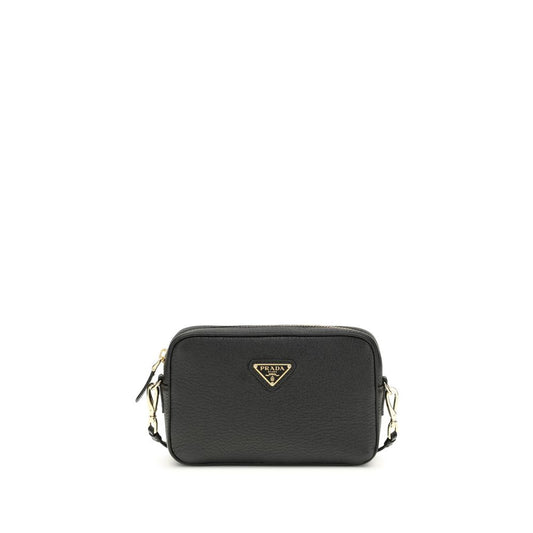 Prada Black Calf Leather Bos Taurus Shoulder Bag 1728,72470364320,Bags,Black,New with tags,Prada,Shoulder Bags - Bags,Women