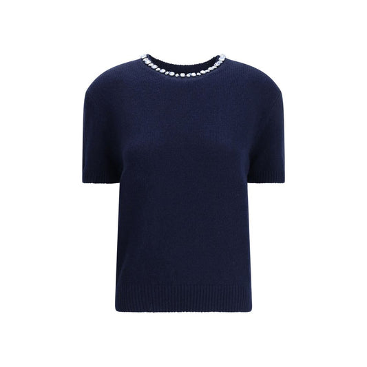 Prada Blue Fleece Wool Sweatshirt 1728,72470364320,Blue,Clothing,IT42 | L,New with tags,Prada,Sweaters - Clothing,Sweatshirts - Sweaters - Clothing,Women