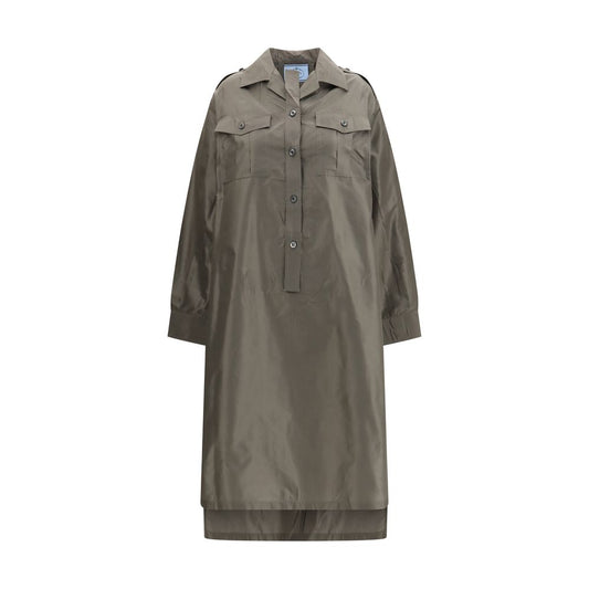 Prada Bicolor Silk Casual Dress 1728,72470364320,Bicolor,Casual - Dresses - Clothing,Clothing,Dresses - Clothing,IT42 | L,Long - Dresses - Clothing,Longsleeve - Dresses - Clothing,New with tags,Prada,Women