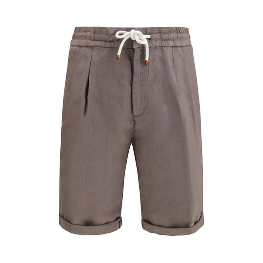 Brunello Cucinelli Brown Linen Bermuda Shorts 1728,72470364320,Bermuda - Shorts - Clothing,Brown,Brunello Cucinelli,Clothing,IT48 | M,IT50 | L,IT52 | XL,IT54 | XXL,IT56 | 3XL,IT58 | 4XL,Men,New with tags,Shorts - Clothing
